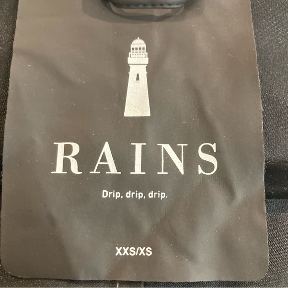 RAINS Sz XXS-XS Oversized Hooded Unlined Fishermen Style Cap Snap Rain Coat - Picture 13 of 16